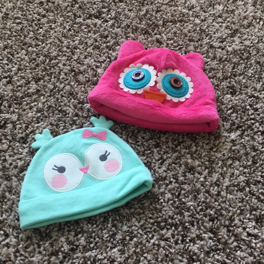 1 Mud Pie Owl Hat and 1 Carter’s Brand Owl Hat